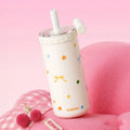 Axyaa Double-layer Vacuum Flask Straw Cup: Stainless Steel & Glass Liner