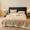 Axyaa Jacquard Taffeta Double Layer Blanket & Pillow Cases Autumn Winter Plush Throw Blanket