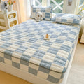 Axyaa Velvet Quilted Fitted Sheet, Thick Mattress Cover Protector, 180*200cm