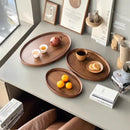 Axyaa Wooden Serving Tray: Stylish Coffee Table Decor, Fruit Platter, Food Dish Tray