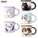 Axyaa Cute Cartoon Animals 300ML Thermal Mug Stainless Steel Tumbler with Handle