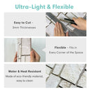 Axyaa 3D Faux Stone Self-Adhesive Wall Panels, TV Background Tiles, Water/Mold Resistant, 30x30cm