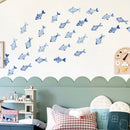 Axyaa Blue Geo Fish Wall Decals for Boy's Room