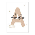 Axyaa Cute Bear Baby Name Wall Art Canvas Print Nursery Decor