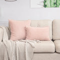 Lumbar Corduroy Boho Cushion Cover with Pom Pom Detail by Axyaa
