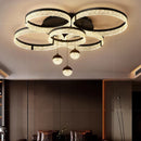 Axyaa Crystal Chandelier Stair Pendant Lamp Living Room Lighting
