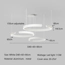 Axyaa Modern Semicircular LED Chandelier for Dining Living Bedroom in Black White