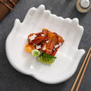 Axyaa Buddha Hand Ceramic Plate Double Layer Dessert Snack Dish Molecular Cuisine Tableware