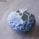 Hydrangea Ceramic Vase Axyaa Decor Artificial Floral Desk Decoration Room Aesthetic
