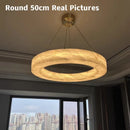 Axyaa Spanish Marble Round Chandelier for Living Dining Loft Bedroom