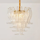 Axyaa Luxurious Pink Glass Chandelier for Living Room, Bedroom, and Dining Room