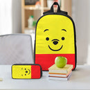 Axyaa Winnie The Pooh Backpack Set with Lunch Box for School Students