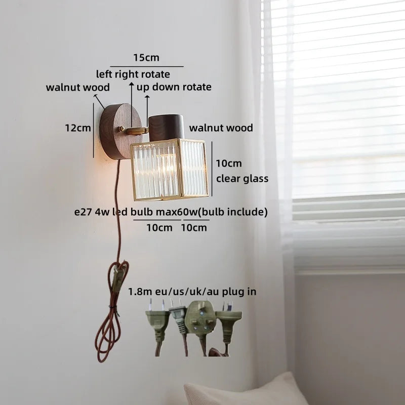 Axyaa White Glass LED Wall Light Pumpkin Stairs Modern Nordic Decor Bedside Lamp