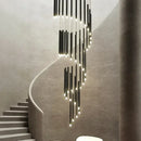 Axyaa Modern LED Chandeliers for Duplex Apartment Stair. Illuminate Living Room with Loft Style Lamp