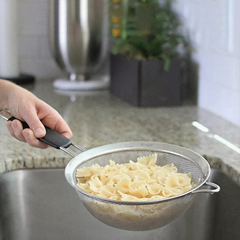 Axyaa Stainless Steel Flour Sifter with Handle - Kitchen Strainer Gadget