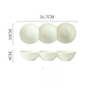 Axyaa Triple Grid Ceramic Sauce Bowl for Hot Pot Sushi Barbecue Tableware
