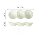 Axyaa Ceramic Triple Grid Sauce Bowl for Hot Pot Sushi Barbecue Seasoning