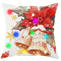 Axyaa LED Light Luminous Christmas Pillowcase, Santa Snowman Bell Design, 45x45cm