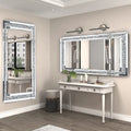 Axyaa Sparkly Silver Crushed Diamond Wall Mirror Crystal for Vanity and Dressing