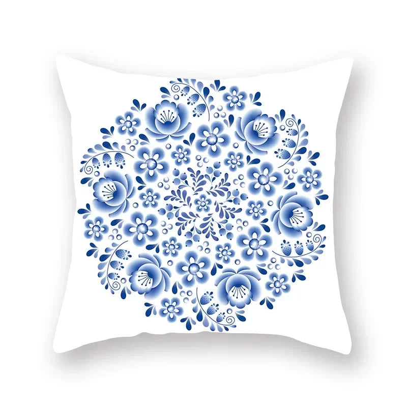 Geometric Mandala Flower Print Pillowcase for Home Decor by Axyaa