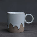 Axyaa Coarse Pottery Glazed Coffee Cup and Saucer Set, 200ML