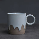 Axyaa Coarse Pottery Glazed Coffee Cup and Saucer Set, 200ML