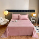 Axyaa Crystal Velvet Flat Sheet, Warm Solid Color Bed Linen, Multi Size Bedspreads Soft