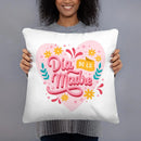 Axyaa Spanish Print White Pillow Case for Mom's Day Celebration