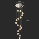 Axyaa Crystal Chandelier Stair Pendant Lamp Living Room Interior Lighting