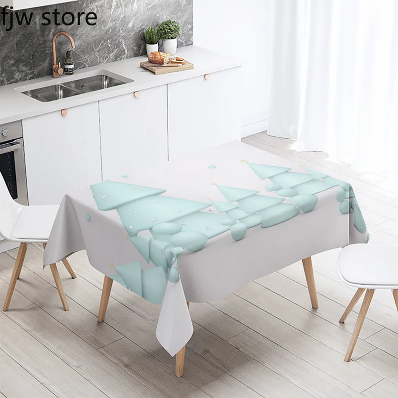 Axyaa Geometric Tree Waterproof Tablecloth for Home and Restaurant Decor