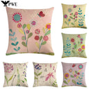 Axyaa Cartoon Plant Pillowcase 45x45cm - Decorative Sofa Cushion Cover
