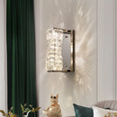 Axyaa Modern Crystal LED Wall Lamp in Chrome Steel