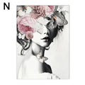 Axyaa Pink Peony Eiffel Tower Wall Art Poster | Sexy Women Decor Canvas Painting