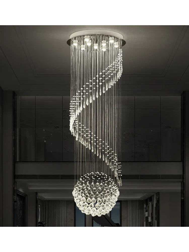 Axyaa Crystal Chain Pendant Light Chandelier for Living Room Staircase