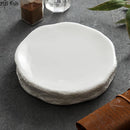 Axyaa Stone Patterned Ceramic Double Layer Dessert Steak Plate - Set of 2