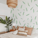 Axyaa Boho Leaves Watercolor Wall Decals - Peel and Stick Botanical Plant Decals
