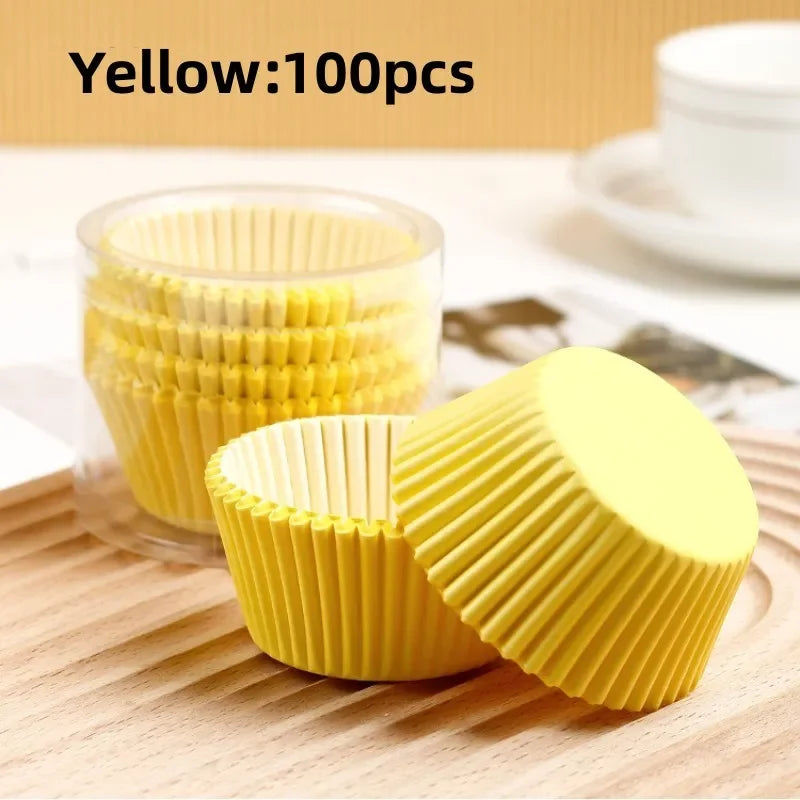 Axyaa Baking Paper Cupcake Moulds 100Pcs Waterproof Greaseproof Disposable Muffin Holders