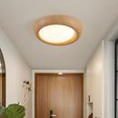 Axyaa Nordic Wooden LED Ceiling Light in Walnut Color