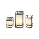 Axyaa Modern Black Iron Table Lamp with White Fabric Shade and E27 LED Bulb