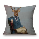 Axyaa Nordic Animal Cartoon Print Cushion Cover - Sofa & Bedroom Decoration Pillowcase