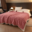 Axyaa Geometric Pattern Fleece Winter Blanket, Queen Size Plush Bedspread