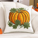 Embroidered Pumpkin Halloween Pillowcase by Axyaa - Cotton Throw Cushion Cover