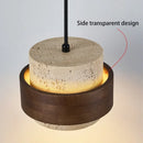 Axyaa Stone Wood Pendant Chandelier Retro Hanging Light Fixture Bedside Bar Restaurant
