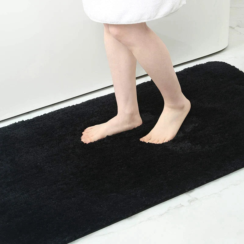 Axyaa Shaggy Soft Bath Rug Mat - Absorbent, Non Slip, Machine Washable