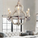 Axyaa Nordic Wood Retro Pendant Lamp Kitchen Chandelier, Rural Style House Decor Lighting