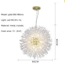 Axyaa Nordic Dandelion Chandelier Gold/Chrome Crystals Pendant Lights Bar Lamp