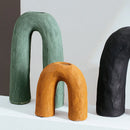 Axyaa Ceramic Arch Vase: Geometric Abstract Home Decor Flower Arrangement Terrarium