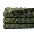 Axyaa Chenille Plaid Throw Blanket - Soft & Thick Knitted Bedspread