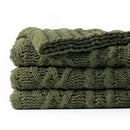 Axyaa Chenille Plaid Throw Blanket - Soft & Thick Knitted Bedspread