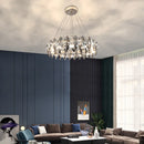 Axyaa Crystal Chandelier: Luxury LED Lighting for Modern Living Room, Bedroom, and Dining Area